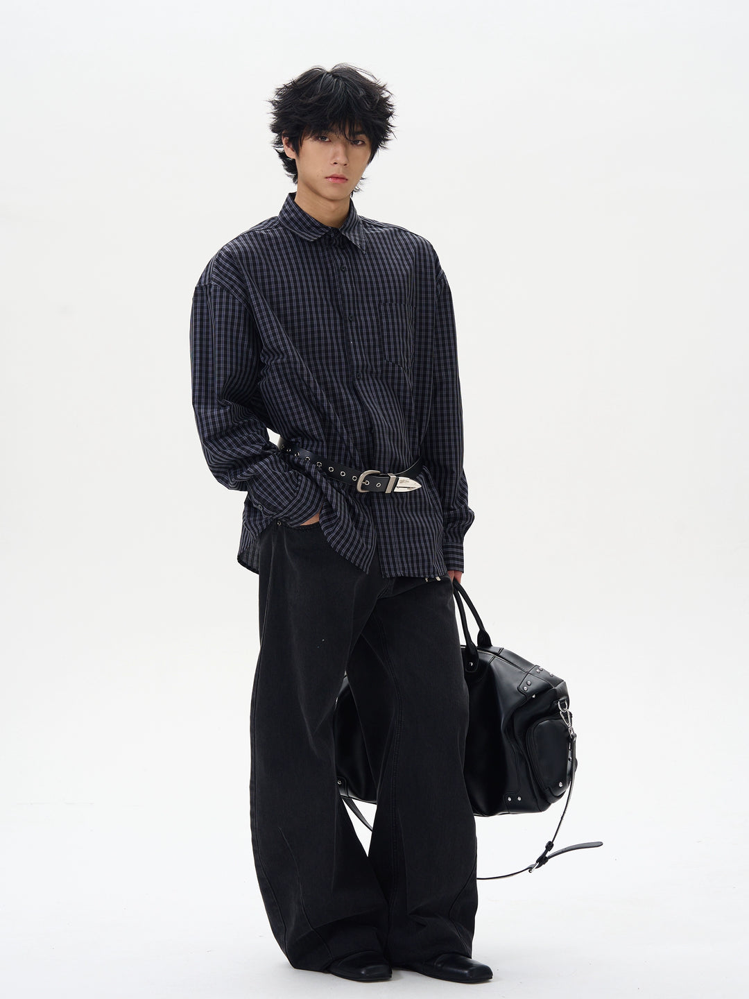 Giacca Camicia Casual a Maniche Lunghe a Quadri 