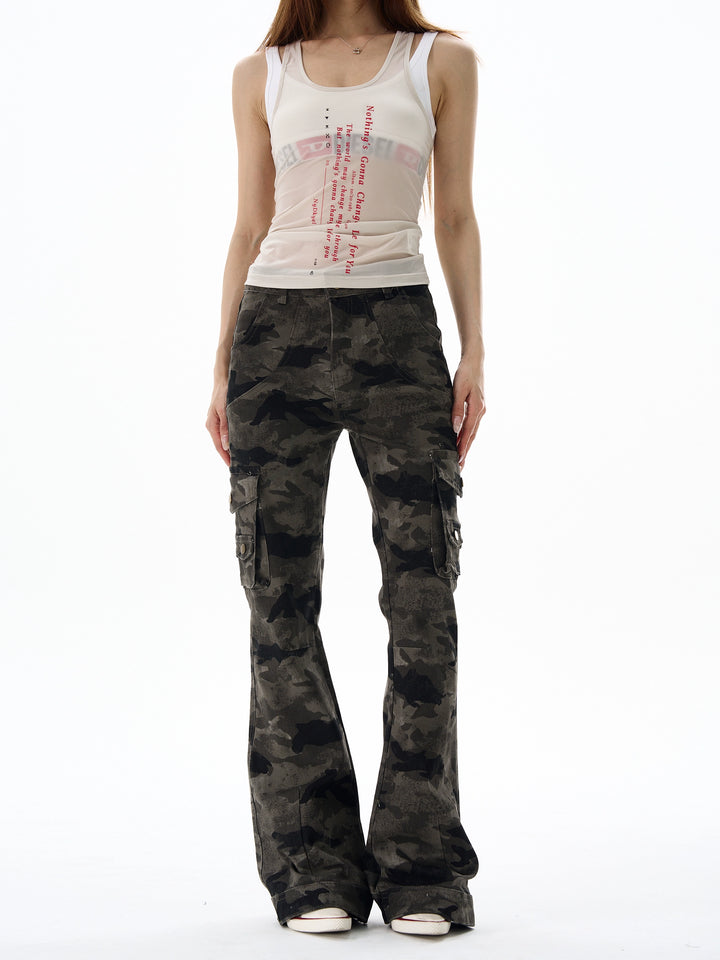 Slim Fit Camouflage Cargo Pants