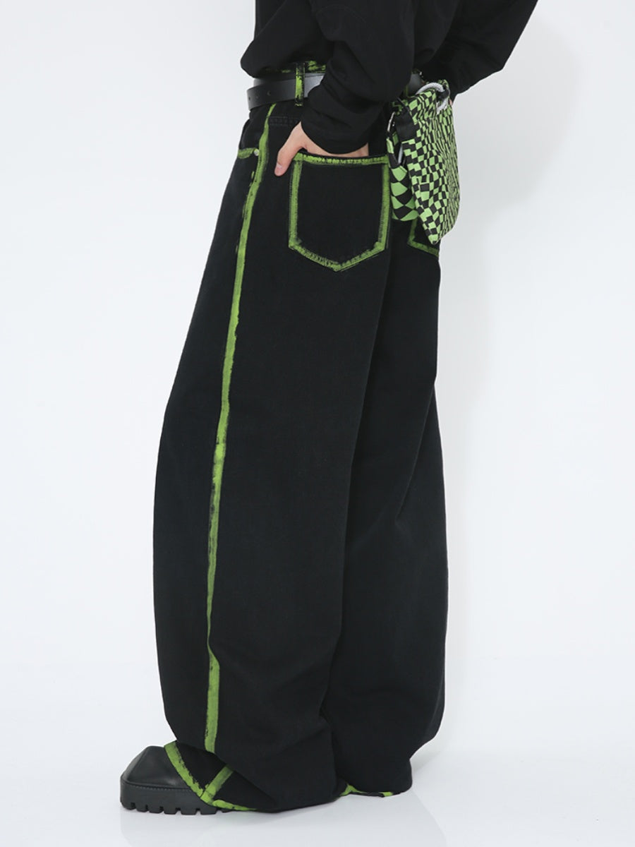 Graffiti Design Loose Straight Pants