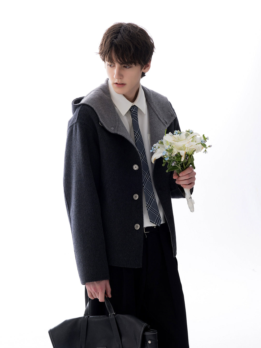 Double-Faced Wool Hooded Jacket