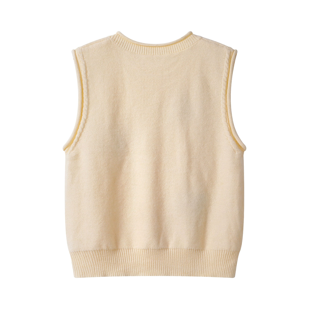 Flower Detail Knitted Vest