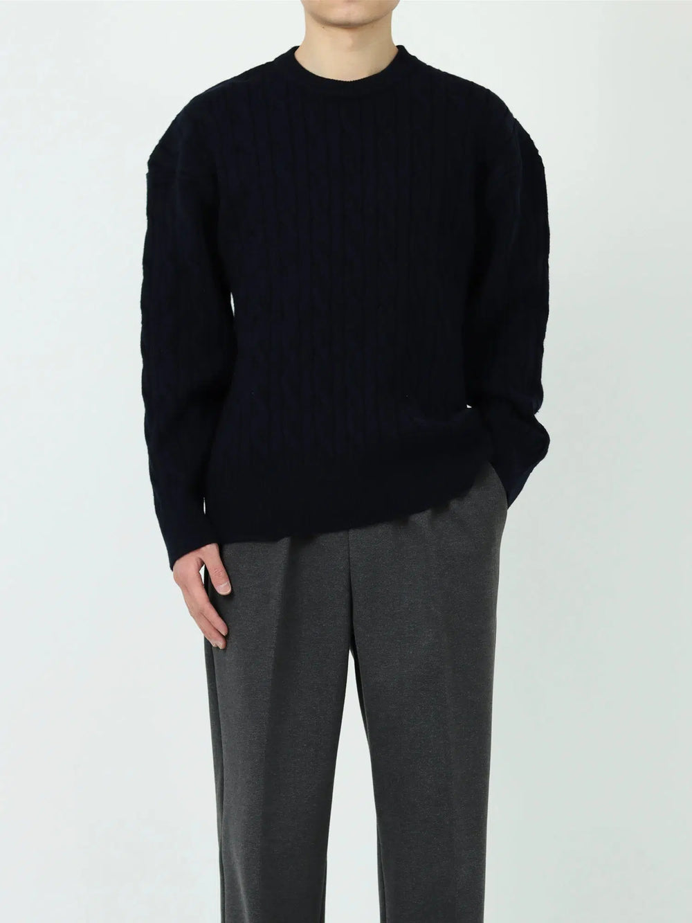 Heavy Knit Round Neck Sweater