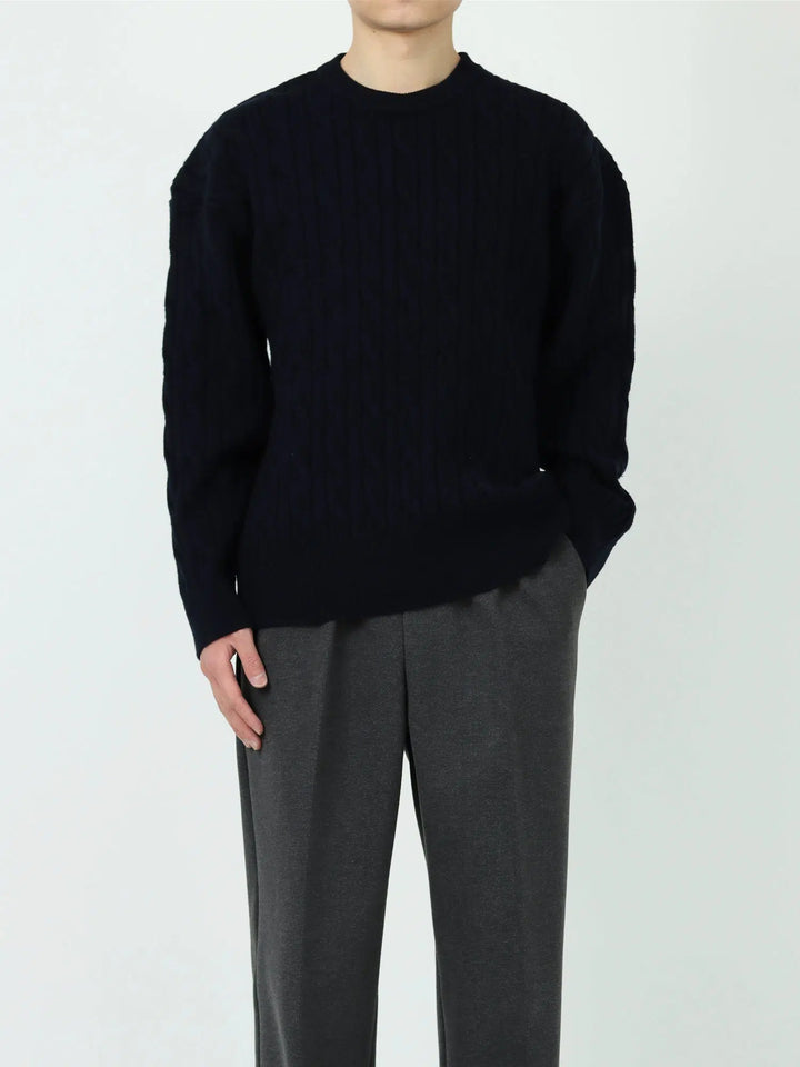 Heavy Knit Round Neck Sweater