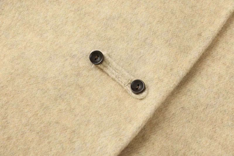 Abrigo largo de lana retro de doble cara suelto 