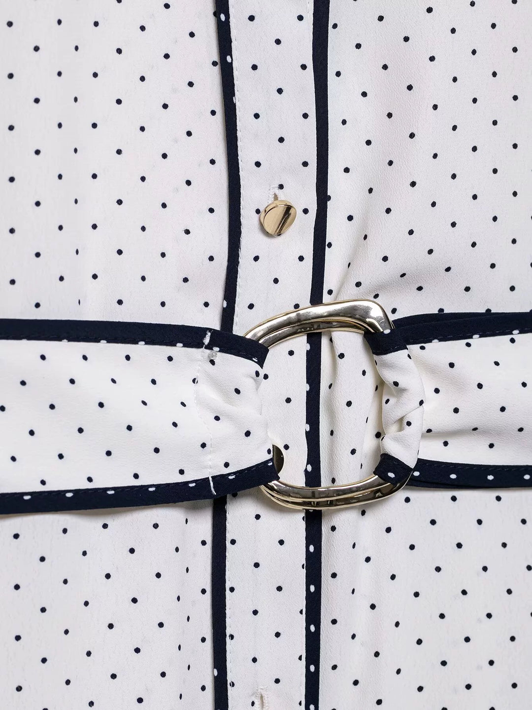 Vestido Midi com Botões e Estampa de Poá Sem Mangas 