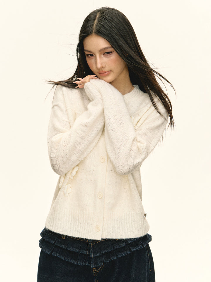 Kardigan sweter w kwiaty 