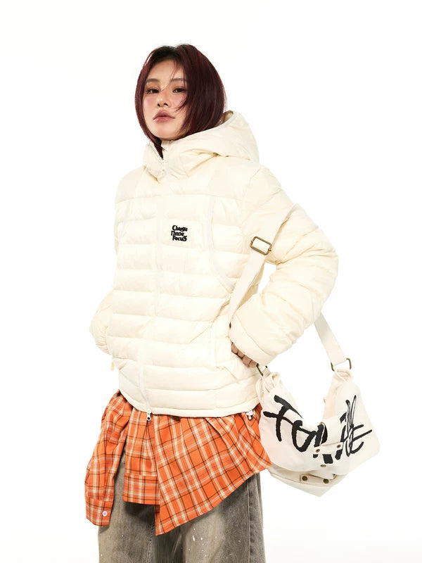 Jaqueta de Puffer Leve com Capuz 