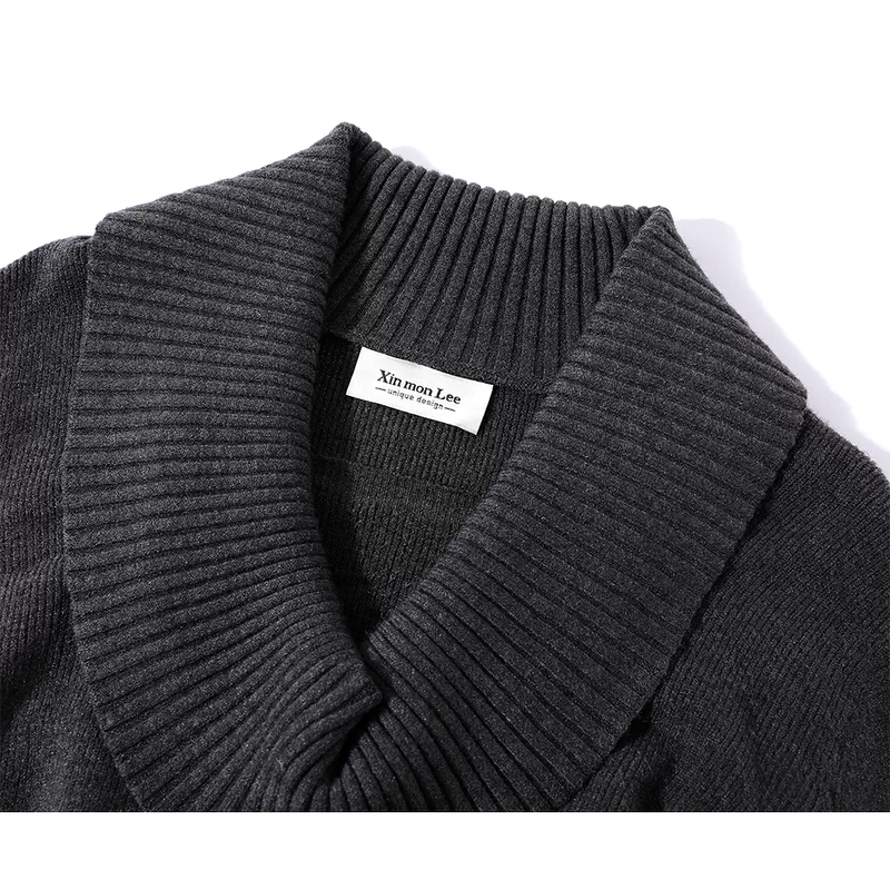 Suéter de punto con cuello de cowl en forma de V 