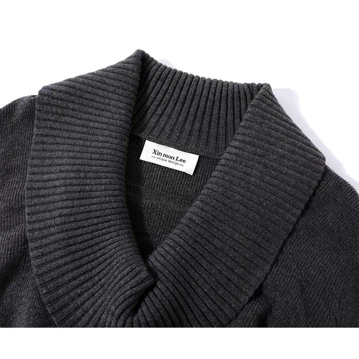 Suéter de punto con cuello de cowl en forma de V 