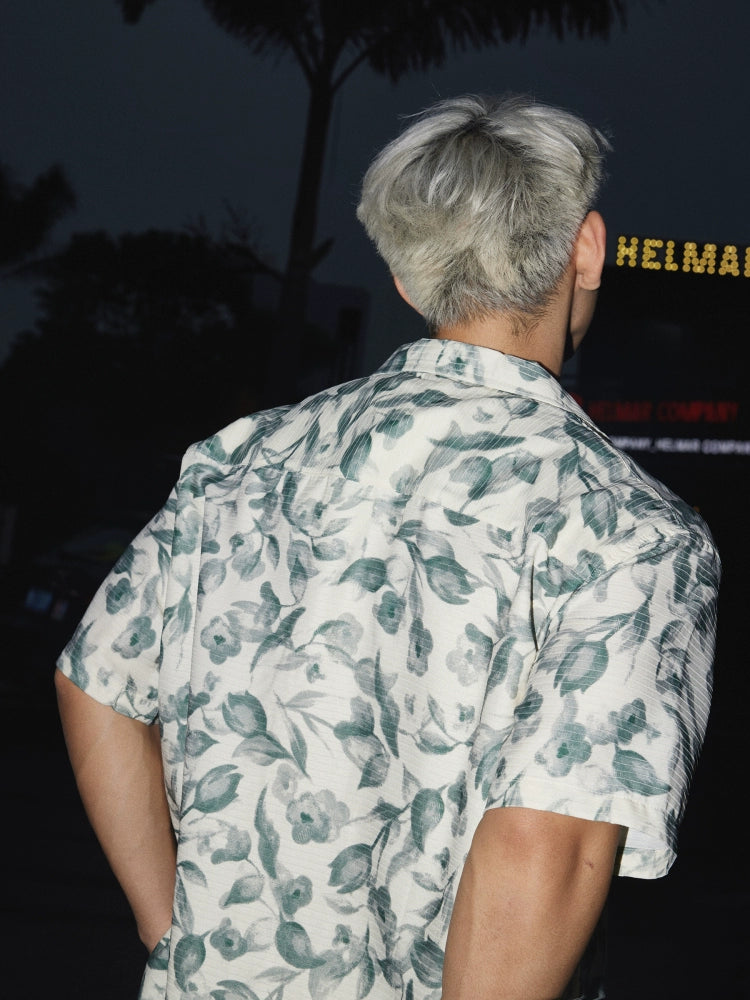 Chemise décontractée à manches courtes à imprimé floral 