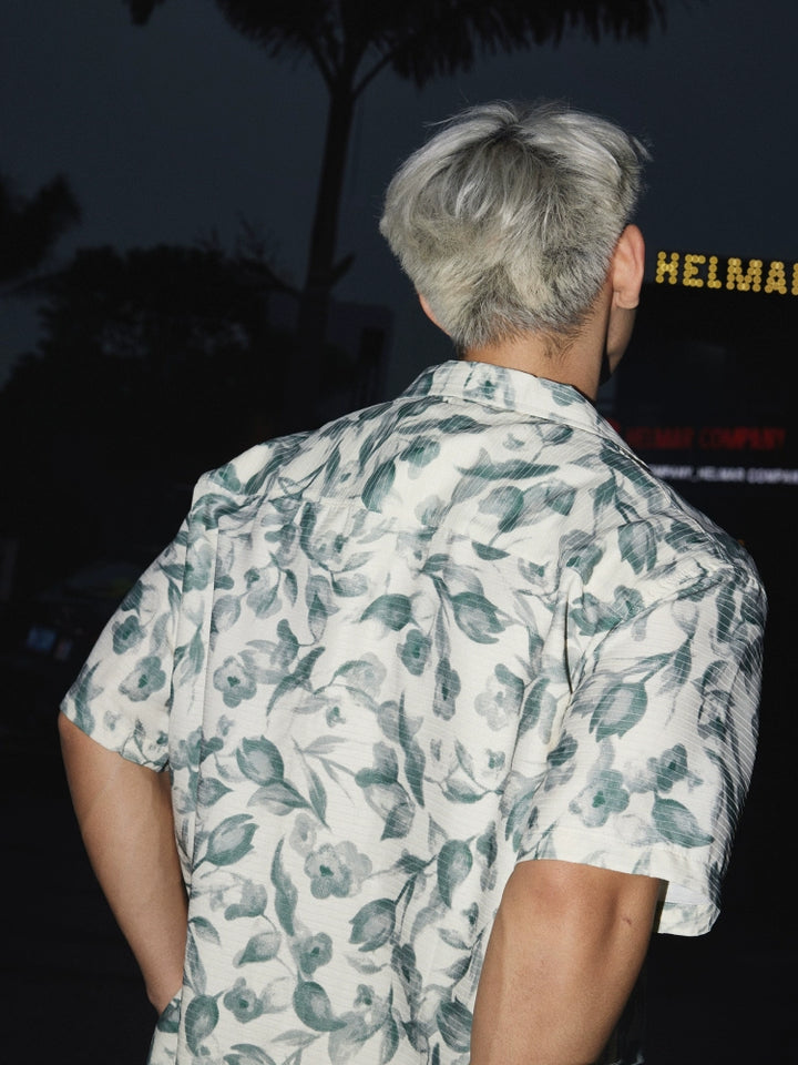 Chemise décontractée à manches courtes à imprimé floral 
