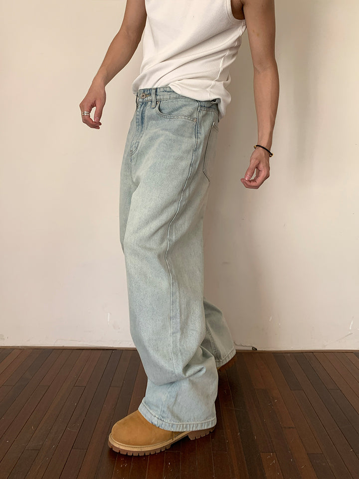 Light Blue Straight-leg Jeans