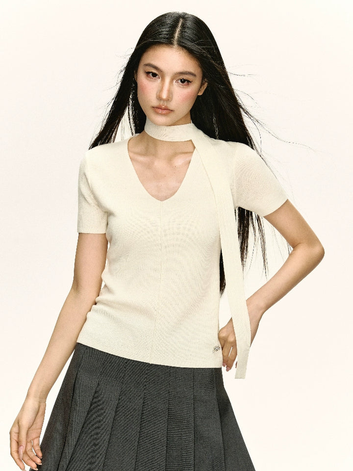 Slim Fit Ribbed Short Sleeve Turtleneck