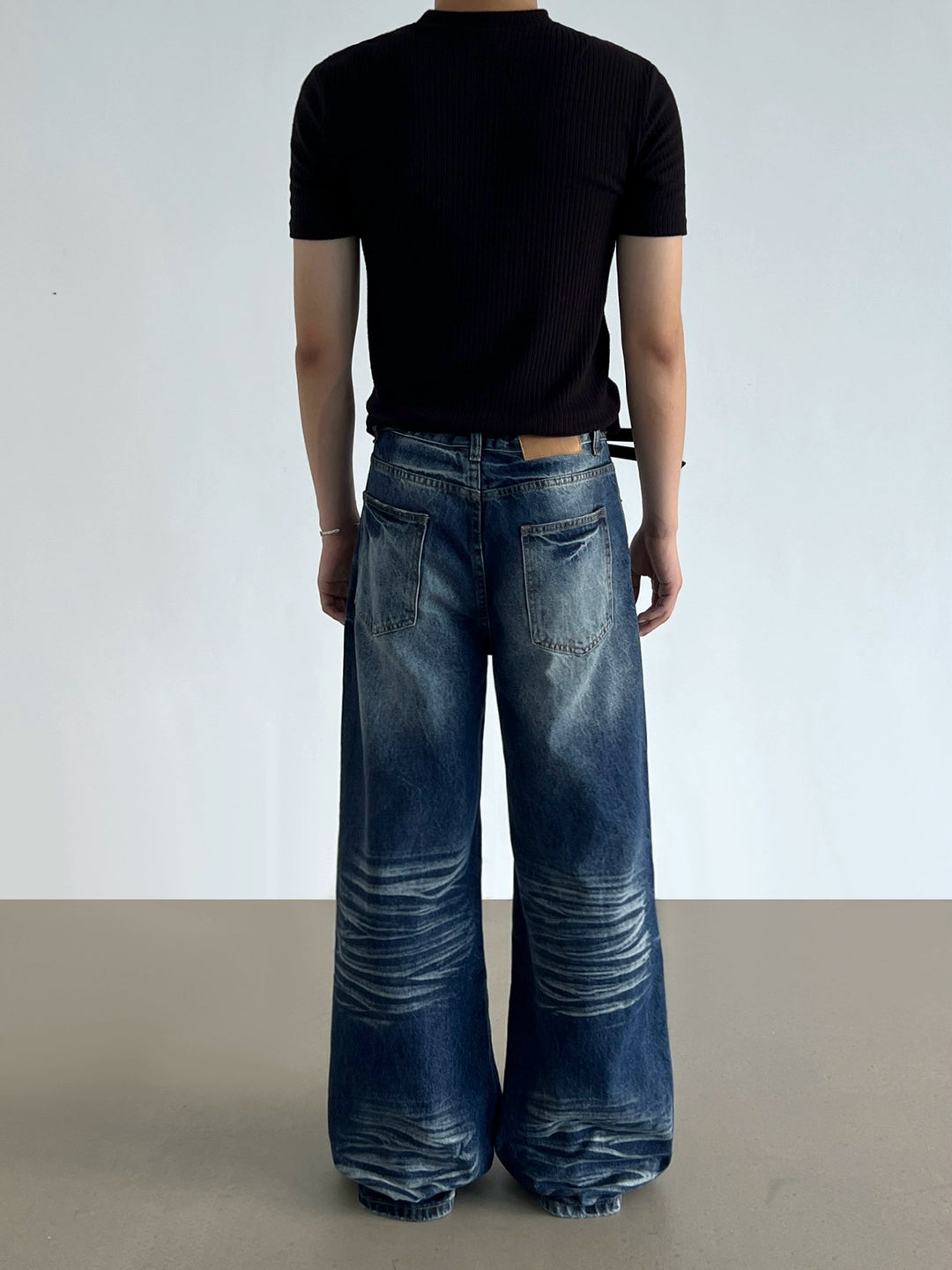 Washed A-Line Flared Jeans