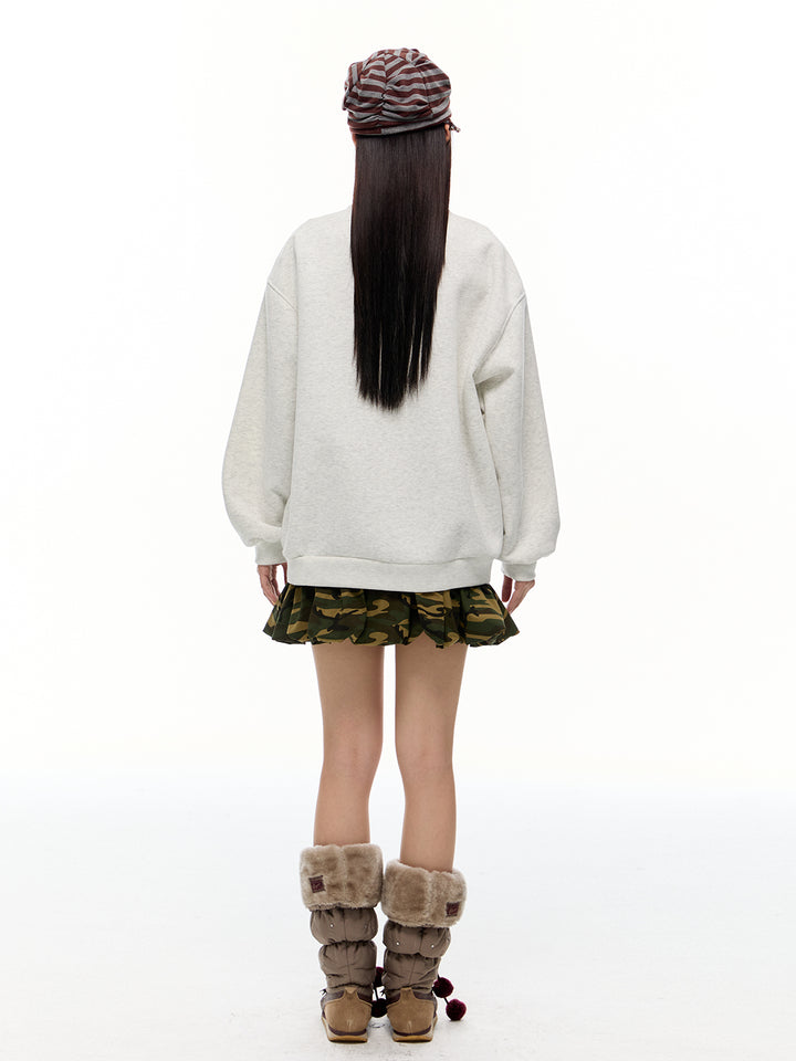 Cartoon Welpen Stickerei Cardigan Pullover 