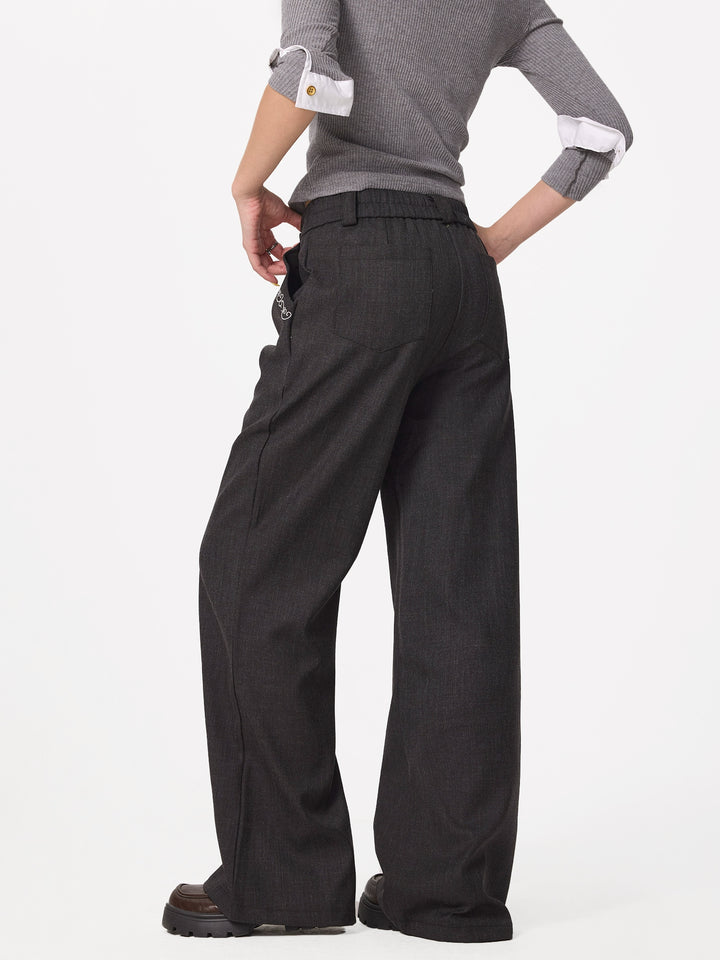 Embroidered Drape Flared Pants