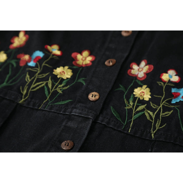 Embroidered Denim Midi Sundress