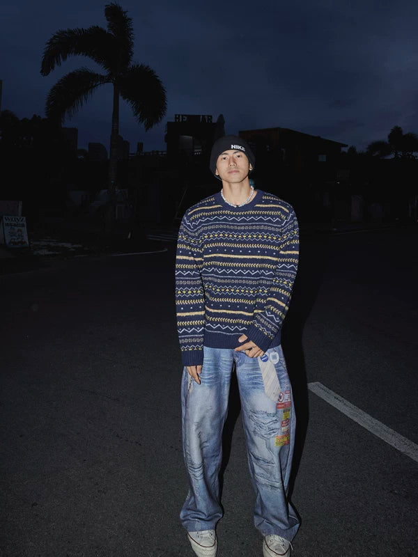 Maglione in lana Jacquard Fair Isle 