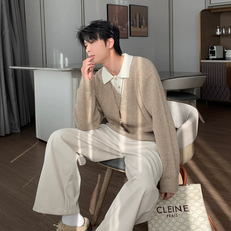 Faux Two-Piece Loose Knit Sweater