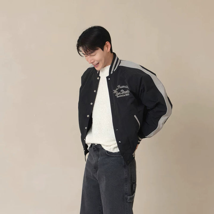 Geborduurd Korte Baseball Jacket 