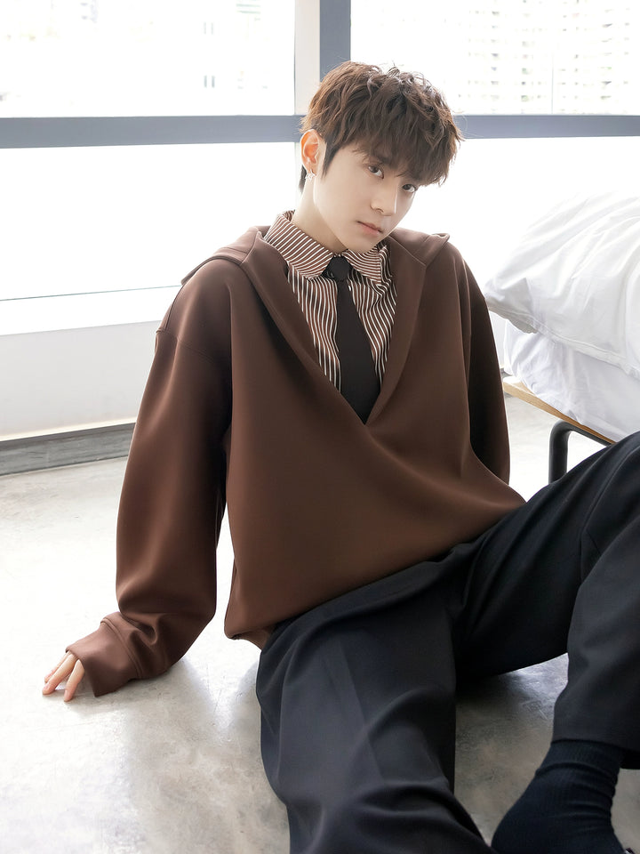 Check Patchwork Hooded Sweatshirt