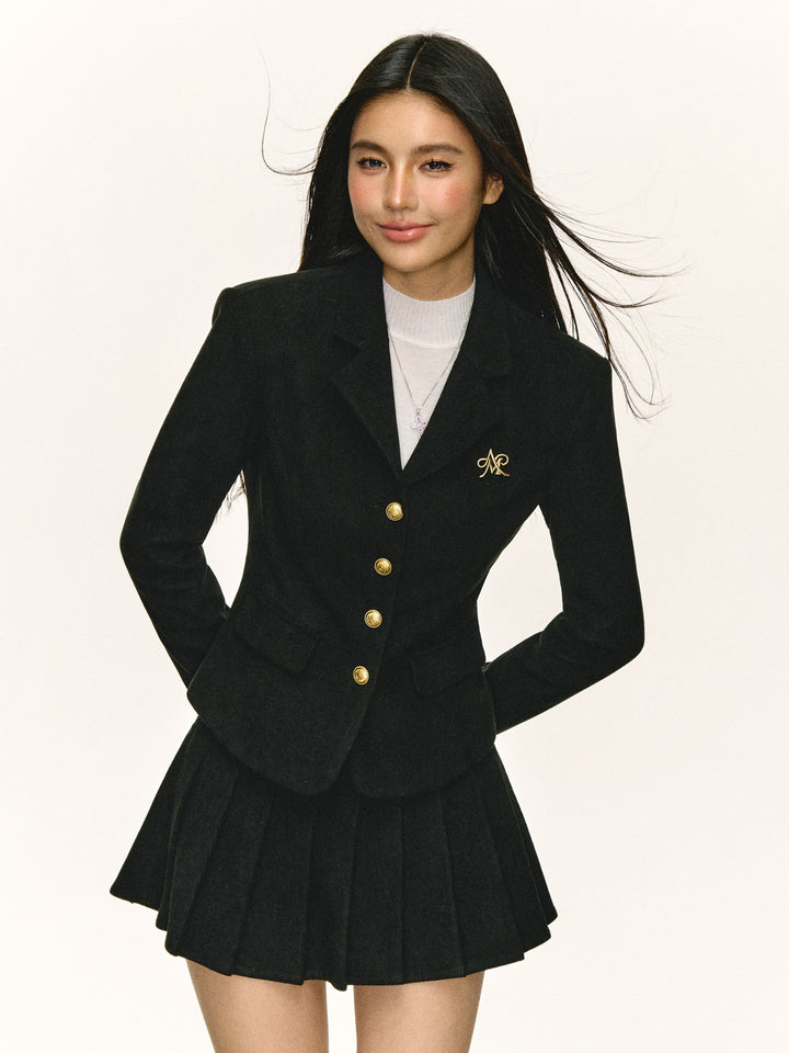 Retro Suit and Pleated Skirt