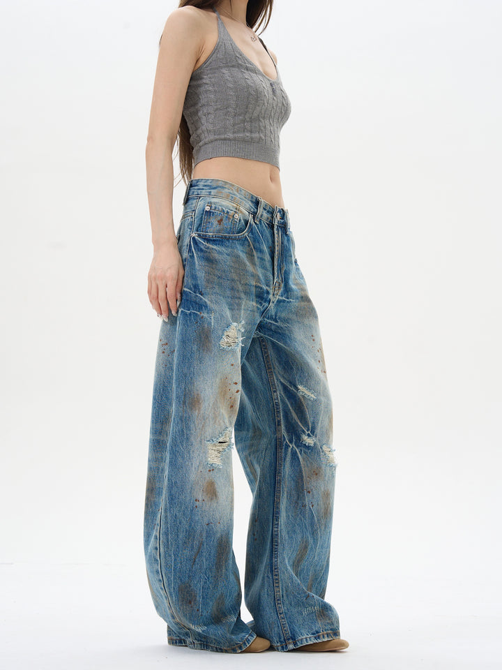 Loose Fit Ripped Jeans