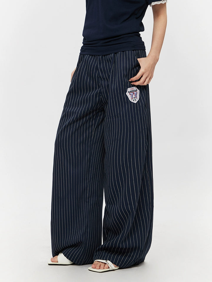 High Waist Striped Wide Leg Pants