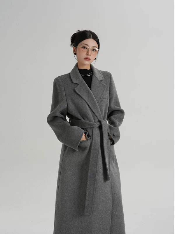 Long Wool Belted Overcoat