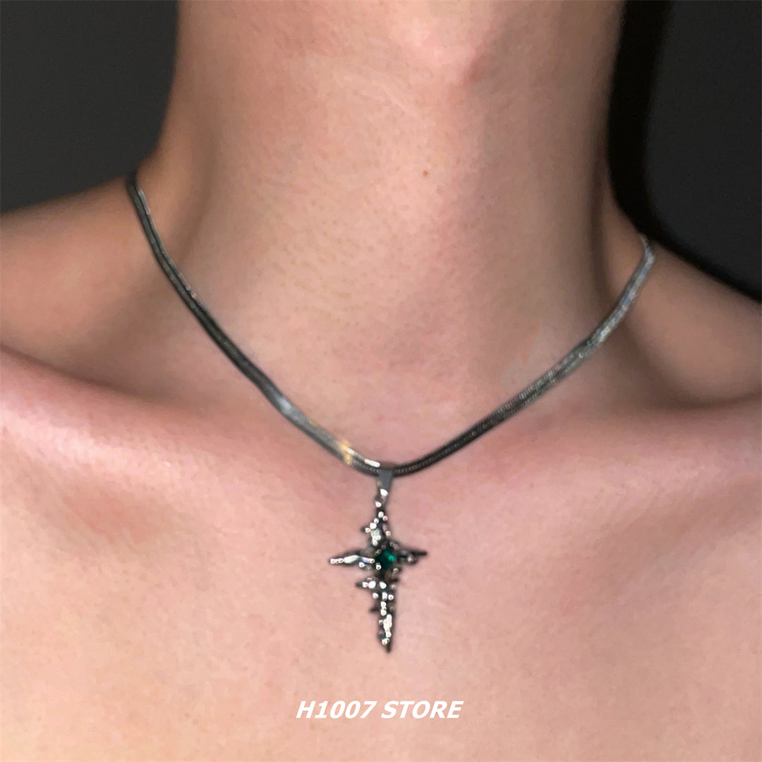 Pearl and Cross Layered Necklace
