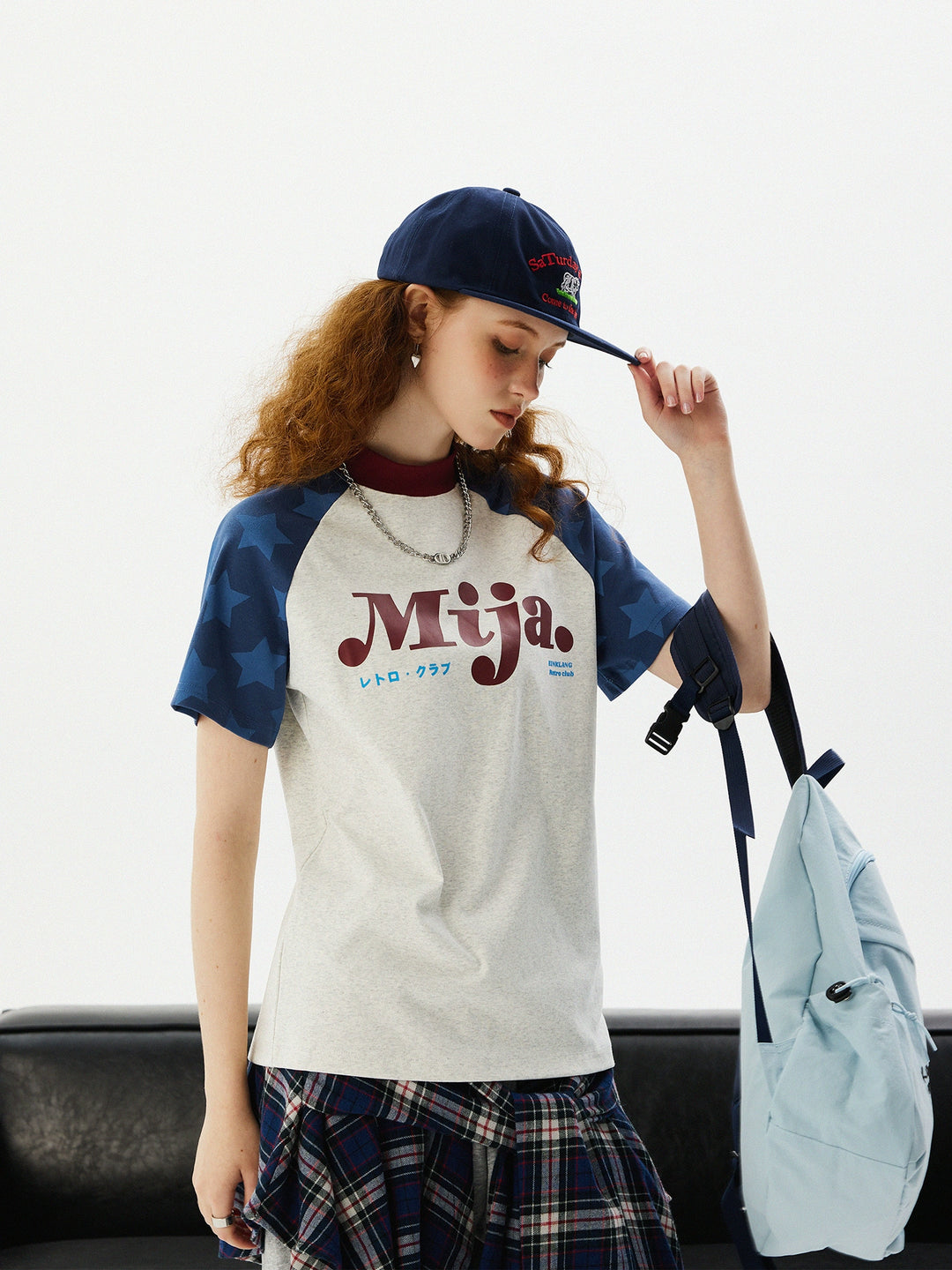 Camiseta de Manga Curta Raglan Retro Star 