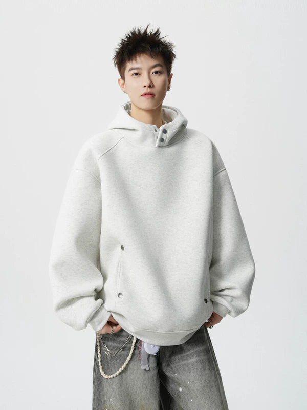 Sweat à capuche à boutons surdimensionné 