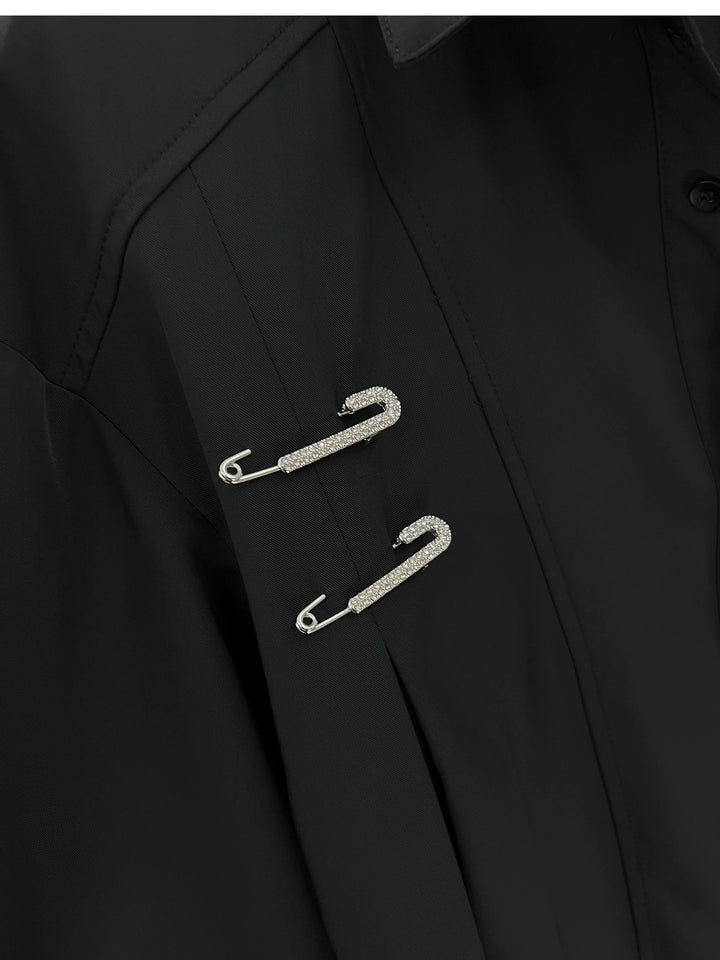 Pin Detail Long Sleeve Casual Shirt