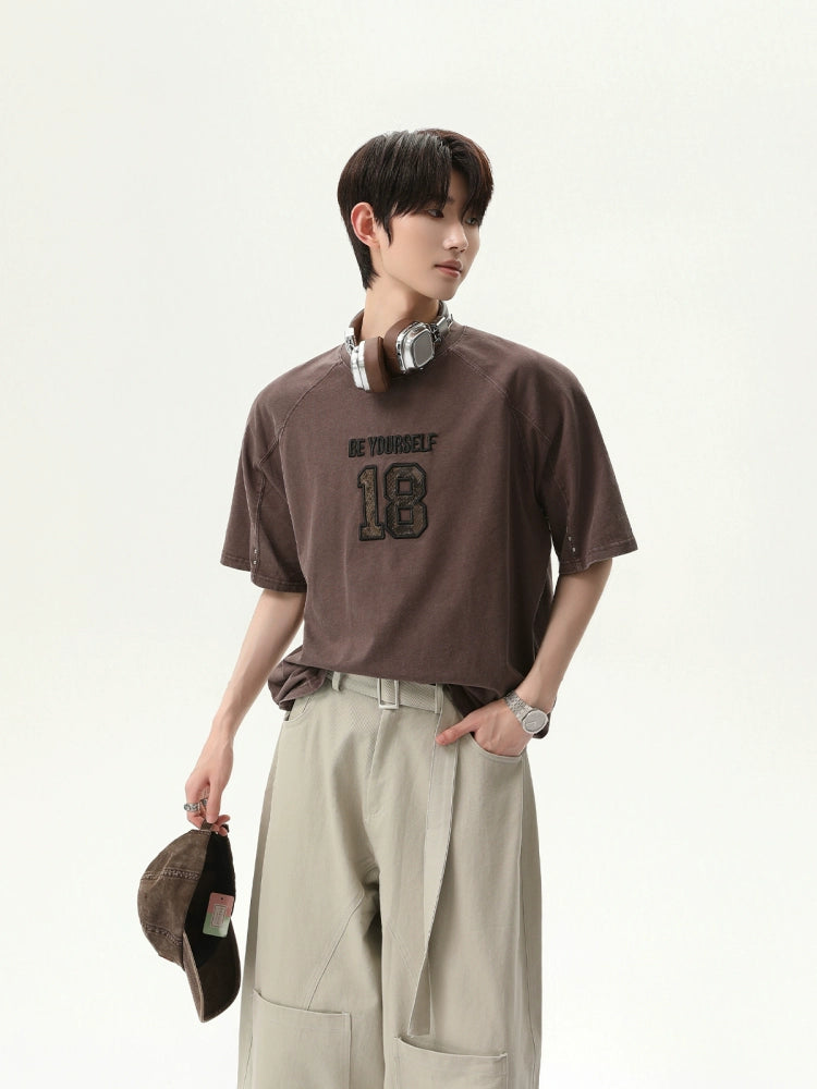 Pullover con maniche a raglan larghe in ricamo digitale 