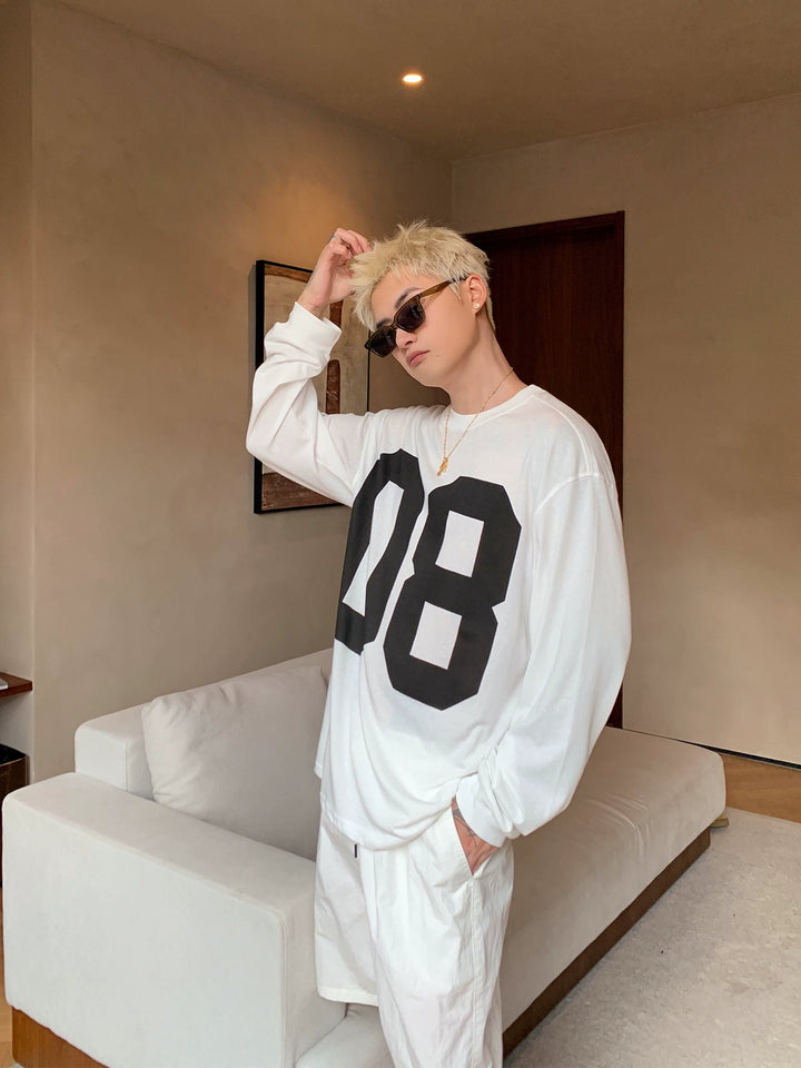 Loose Fit Digital Print Long Sleeve Pullover