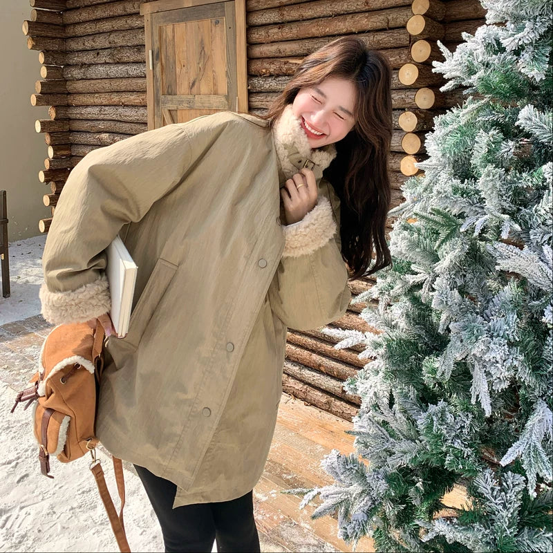 מעיל פוך עם כובע וריפוד צמר כבש 