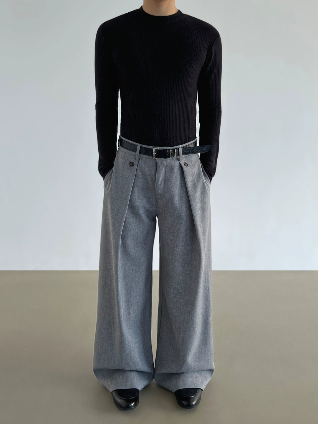 Weite, lockere Drapierte A-Linien-Hosen 