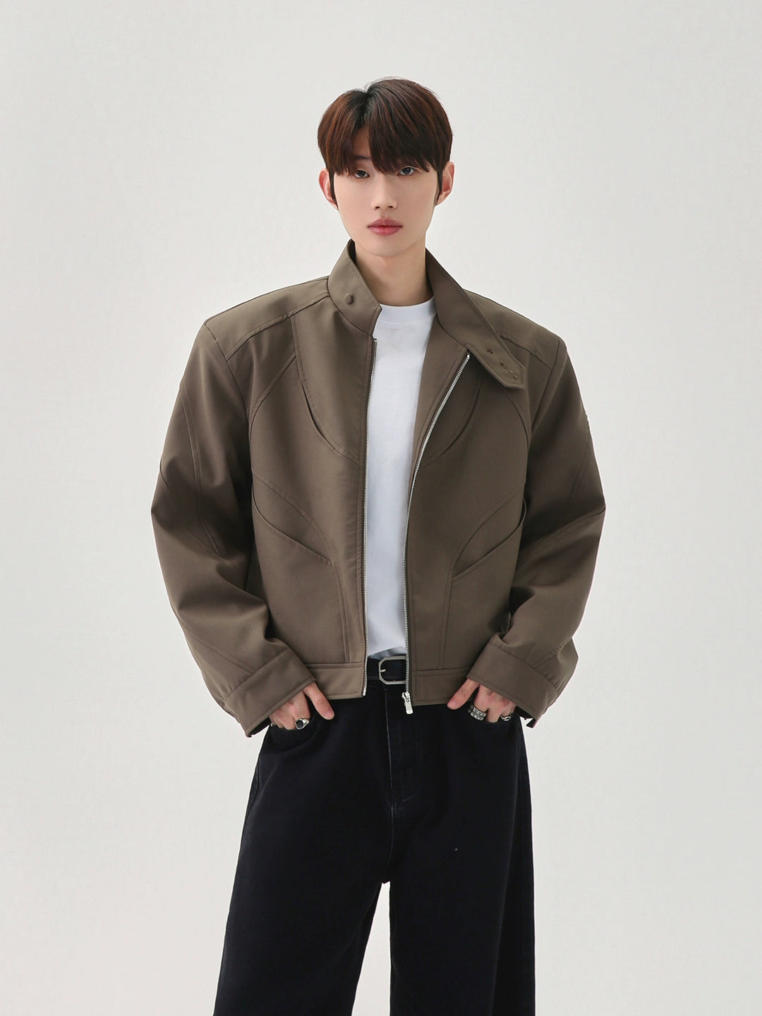 스탠드업 칼라 루즈 플라이트 재킷 