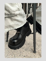 Leather Thick-Sole Derby Casual Shoes