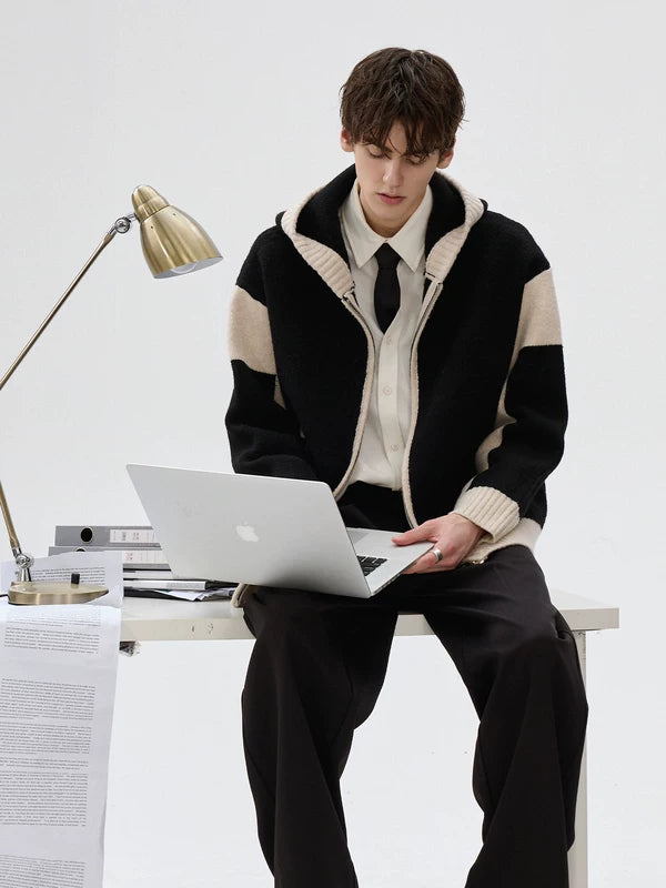 Kleurblok Fleece Zip Hoodie Sweater Jack 