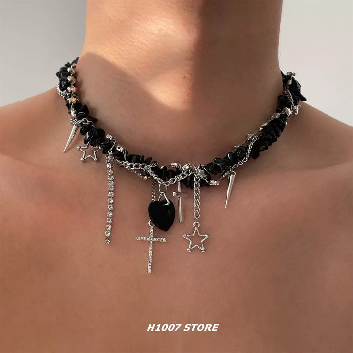 Multi-Layer Choker with Star Pendant
