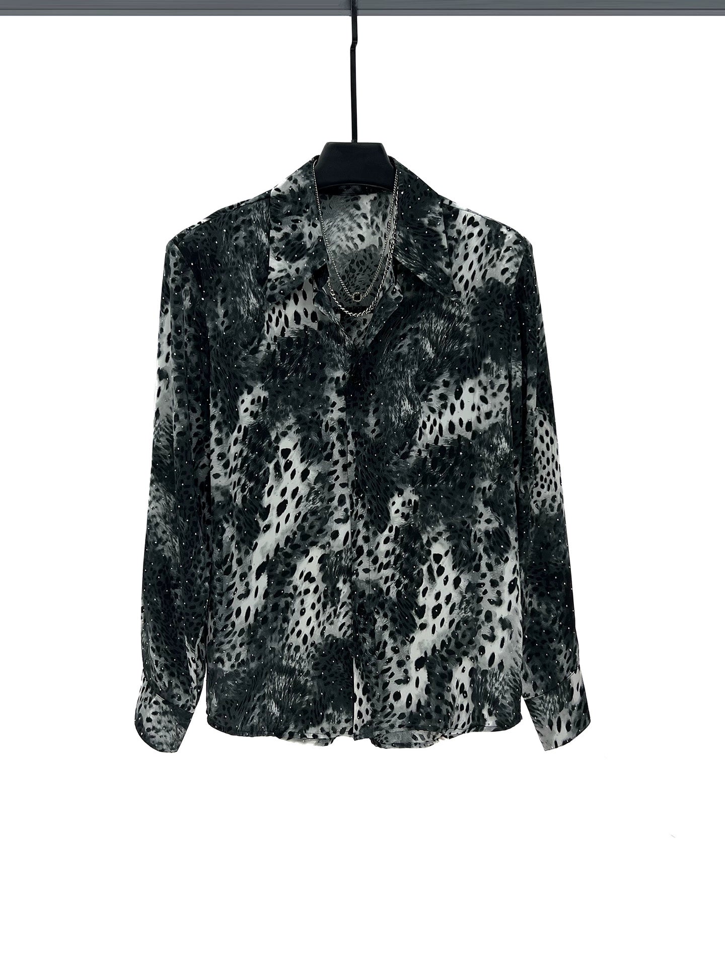 Kaplan Desenli Uzun Kollu Bol Gömlek 