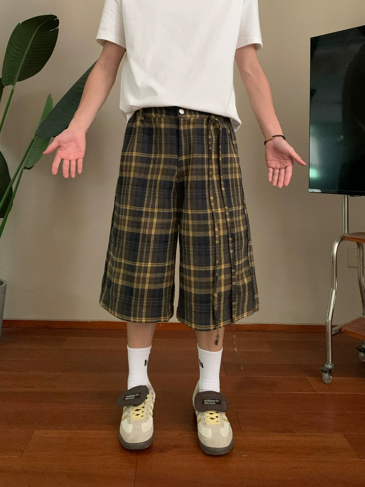 Shorts larges en tartan 