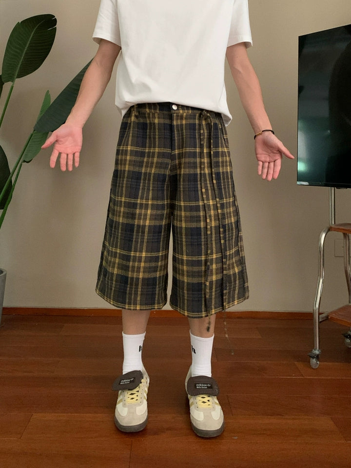 Shorts larges en tartan 