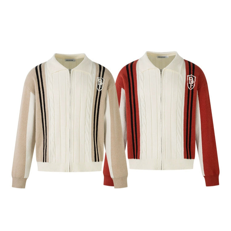 Zip-Up strikket cardigan genserjakke 