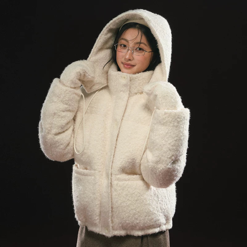 جاكيت شتوي بغطاء رأس محشو من القطن الرجعي 