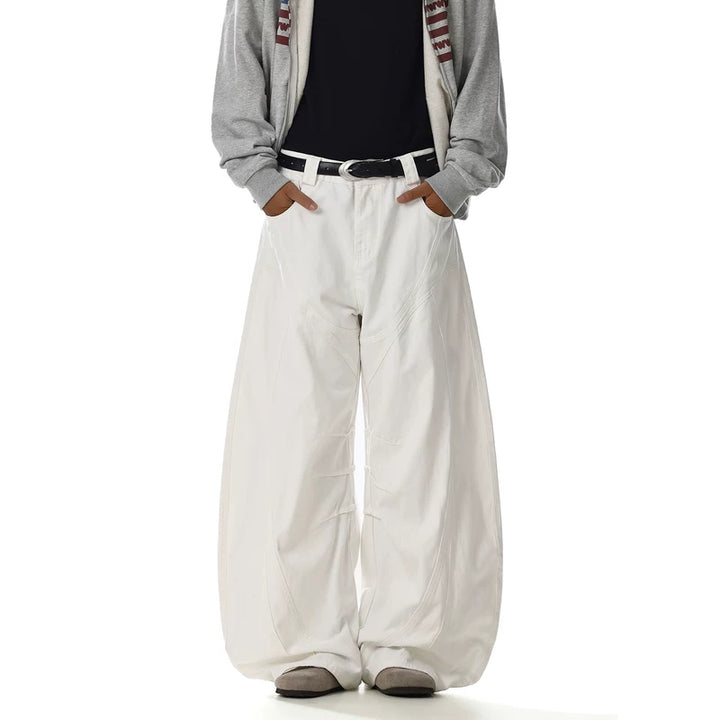 جينز فضفاض واسع الساق بتصميم ريترو 