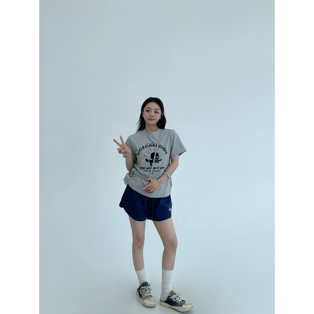Cartoon Print Short Sleeve T-shirt