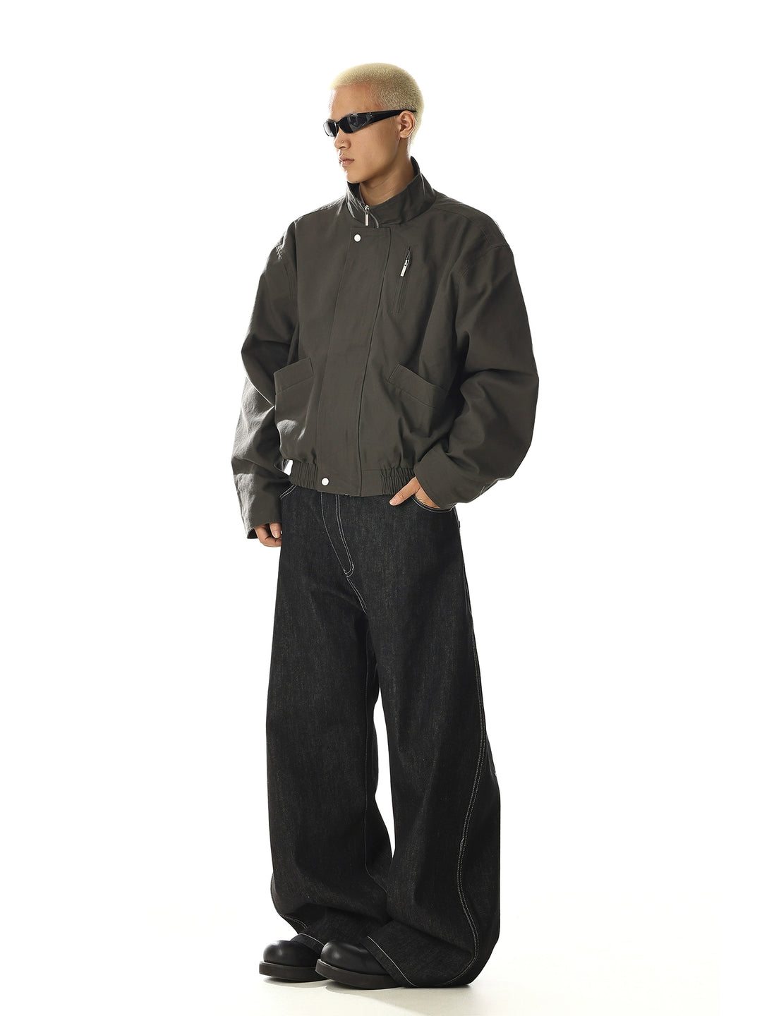 Stehkragen Retro Flugjacke 