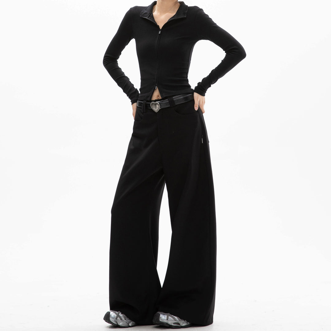 Casual Straight Wide-Leg Pants